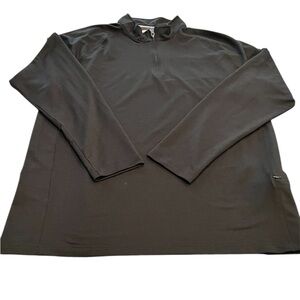 Lands End Mens XL Tall Black Quarter Zip Mock Neck Pullover EUC